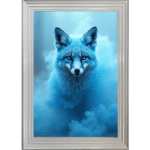Fox in the Blue mist - Framed Animal Wall Art