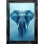 Elephant in the Blue mist - Framed Animal Wall Art