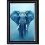 Elephant in the Blue mist - Framed Animal Wall Art