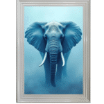 Elephant in the Blue mist - Framed Animal Wall Art