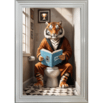 Tiger on the toilet - framed wall art
