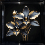 Black and Gold Orchid - Framed Wall Art