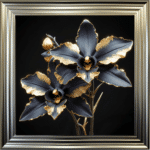 Black and Gold Orchid - Framed Wall Art