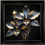 Black and Gold Orchid - Framed Wall Art