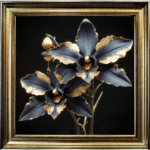 Black and Gold Orchid - Framed Wall Art