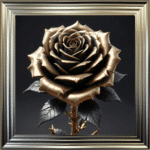 Black and Gold Rose - Framed Wall Art