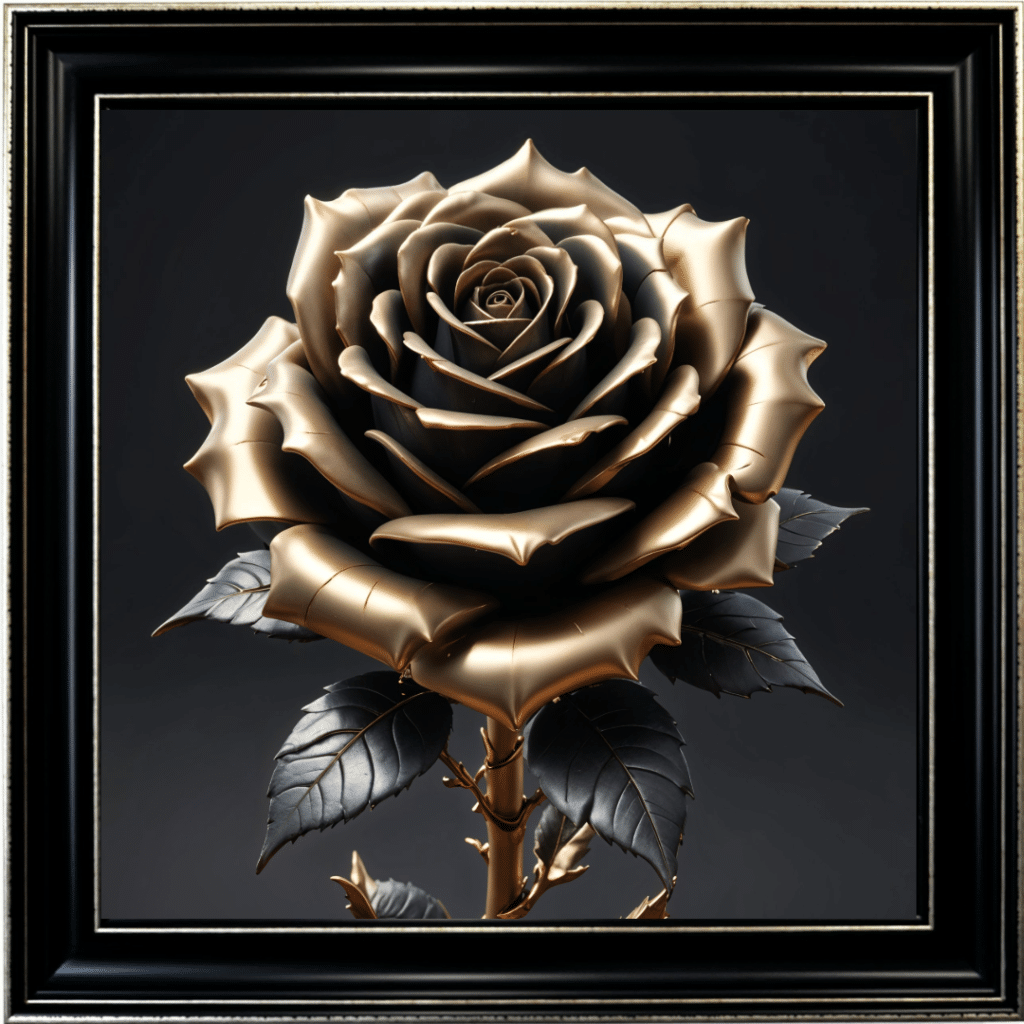 Black and Gold Rose - Framed Wall Art