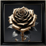 Black and Gold Rose - Framed Wall Art