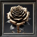 Black and Gold Rose - Framed Wall Art