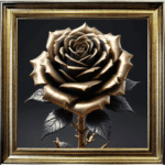 Black and Gold Rose - Framed Wall Art