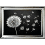 Dandelion and Seeds blowing right - Framed wall art