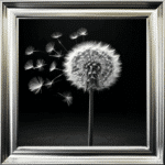 Dandelion Black background left - Framed wall art