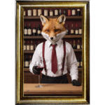 Foxy Bartender - Framed Animal Wall Art