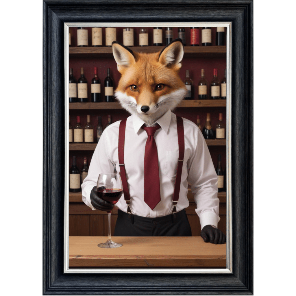 Foxy Bartender - Framed Animal Wall Art