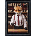 Foxy Bartender - Framed Animal Wall Art