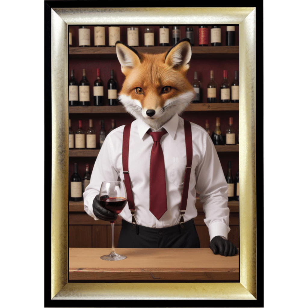 Foxy Bartender - Framed Animal Wall Art