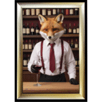 Foxy Bartender - Framed Animal Wall Art