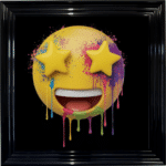 Super Star Emoji - Framed wall art