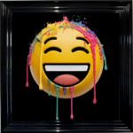 Laughing Face Emoji - Framed wall art