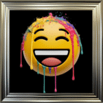 Laughing Face Emoji - Framed wall art