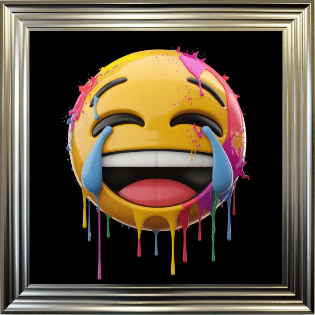 Cry Laughing Emoji - Framed wall art