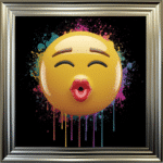 Pouting Lips Emoji - Framed wall art