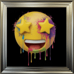 Super Star Emoji - Framed wall art