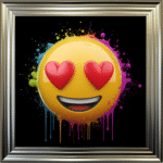 Heart Eyes Emoji - Framed wall art