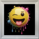 Cheeky Face Emoji - Framed wall art