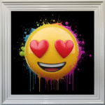 Heart Eyes Emoji - Framed wall art