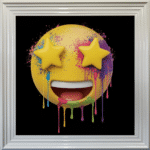 Super Star Emoji - Framed wall art