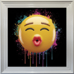 Pouting Lips Emoji - Framed wall art