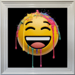 Laughing Face Emoji - Framed wall art