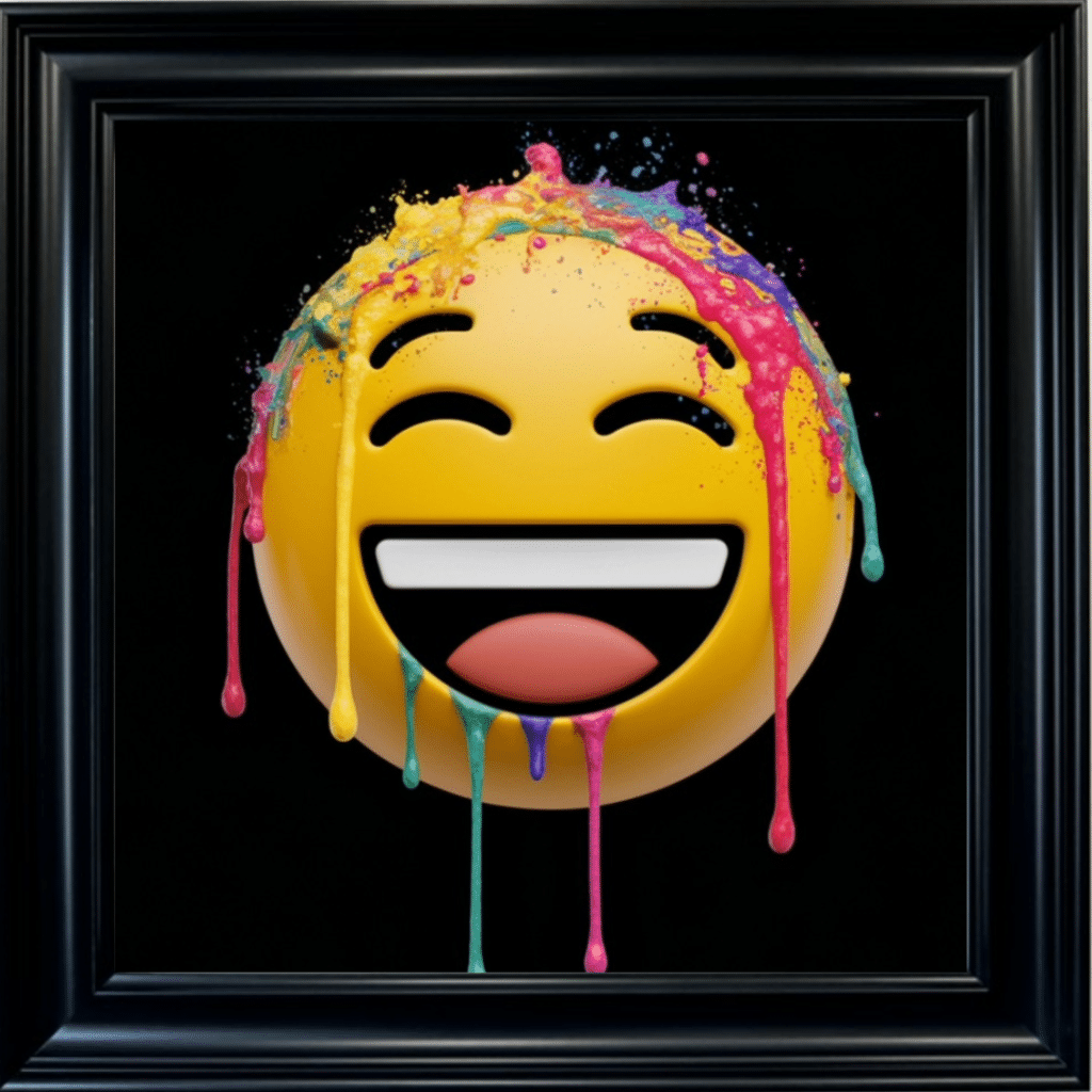 Laughing Face Emoji - Framed wall art