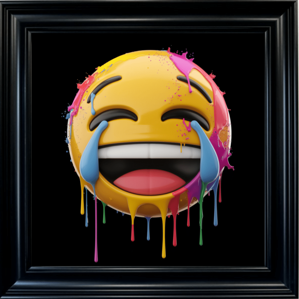 Cry Laughing Emoji - Framed wall art
