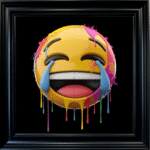 Cry Laughing Emoji - Framed wall art