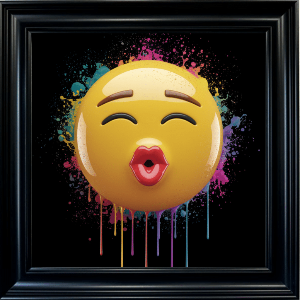 Pouting Lips Emoji - Framed wall art
