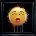 Pouting Lips Emoji - Framed wall art
