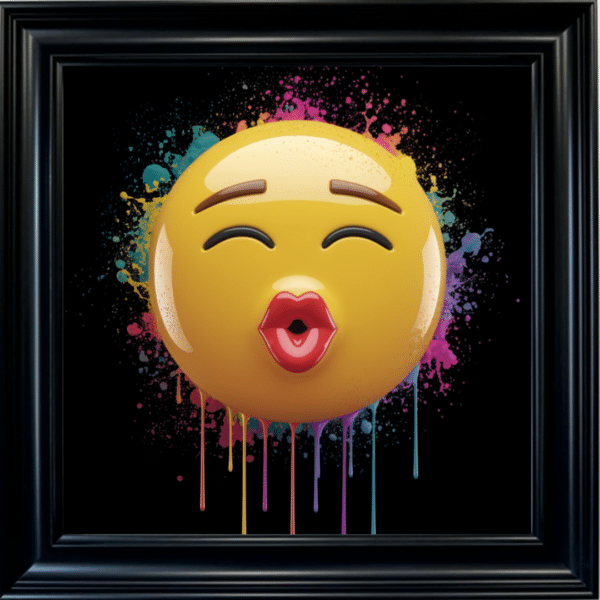 Pouting Lips Emoji - Framed wall art