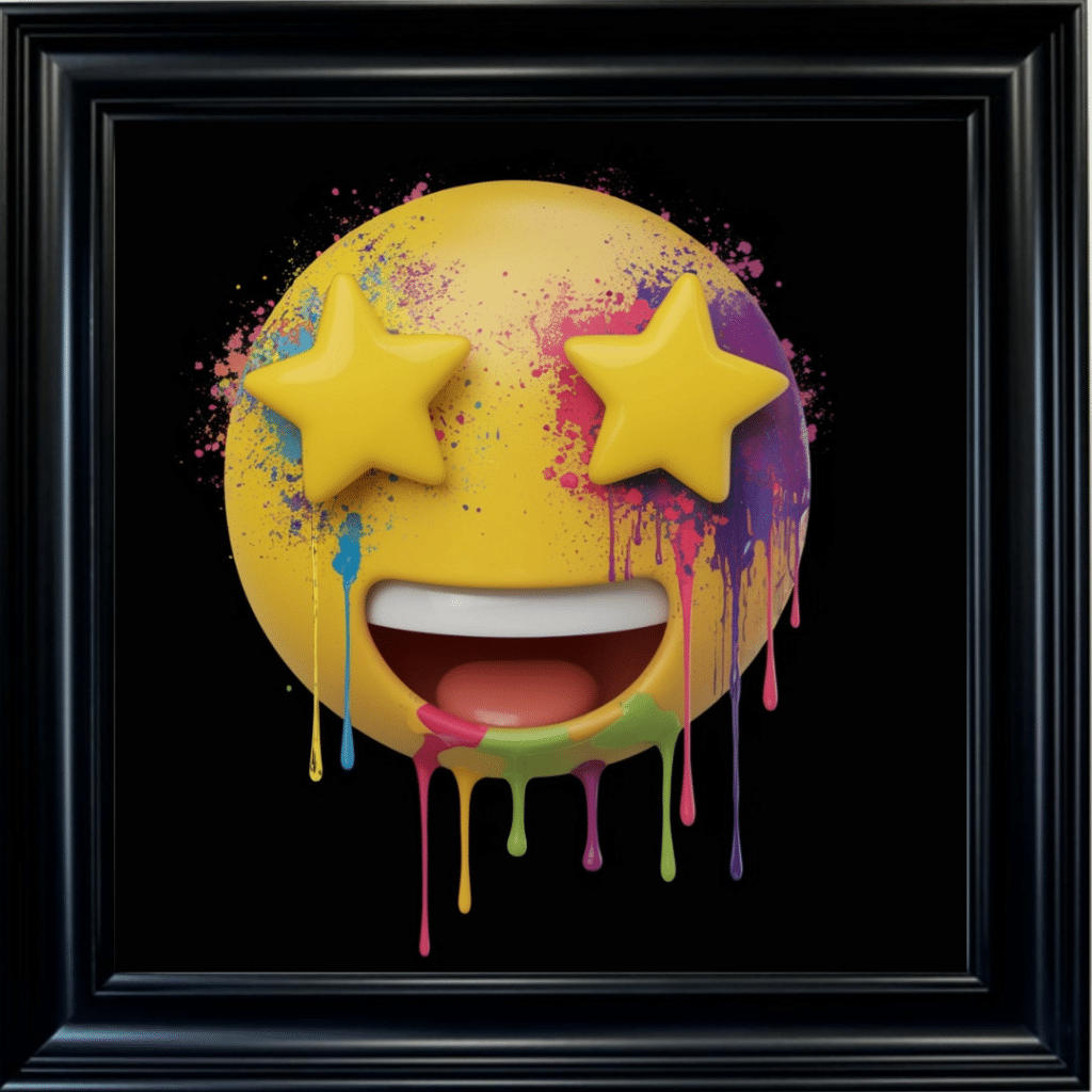 Super Star Emoji - Framed wall art