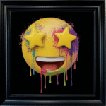 Super Star Emoji - Framed wall art