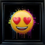 Heart Eyes Emoji - Framed wall art
