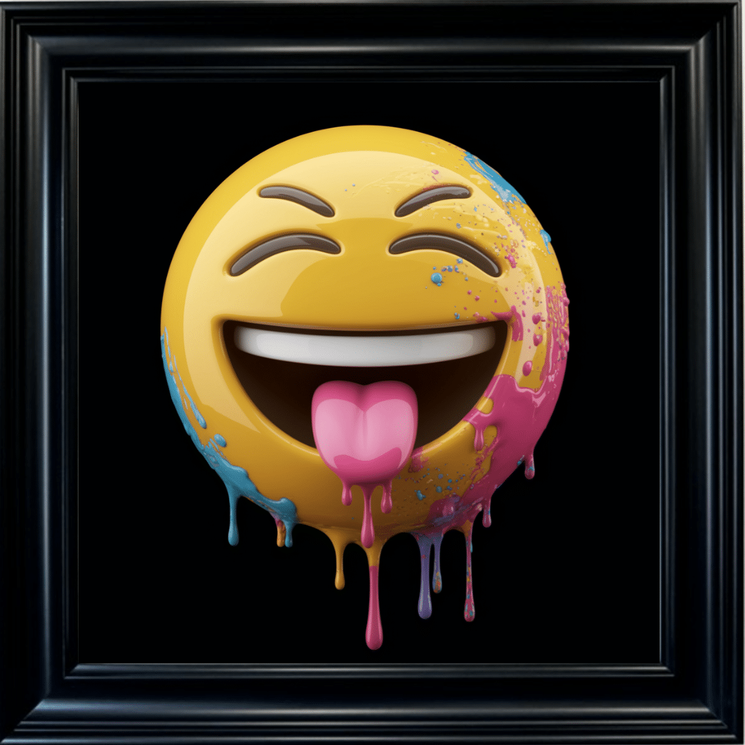 Untitled (54) Ha Ha Face Emoji - Framed wall art