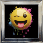 Cheeky Face Emoji - Framed wall art