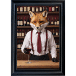 Foxy Bartender - Framed Animal Wall Art