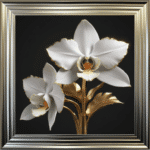 White and Gold Orchid- Framed Wall Art