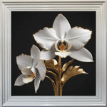 White and Gold Orchid- Framed Wall Art