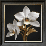 White and Gold Orchid- Framed Wall Art