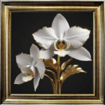 White and Gold Orchid- Framed Wall Art