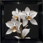 White and Gold Orchids- Framed Wall Art